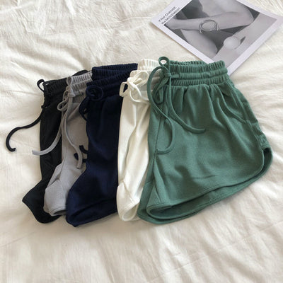 Femme Hochbundige Waffelstrick Lounge Shorts Heidi-Mode