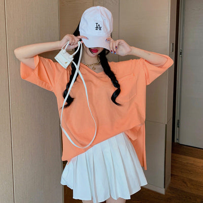 Damen Oversized V-Ausschnitt Top mit Taschen-Details Heidi-Mode