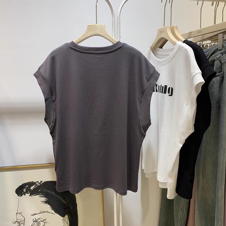 Femme Grafik Locker Sitz Ärmelloses T-Shirt Heidi-Mode