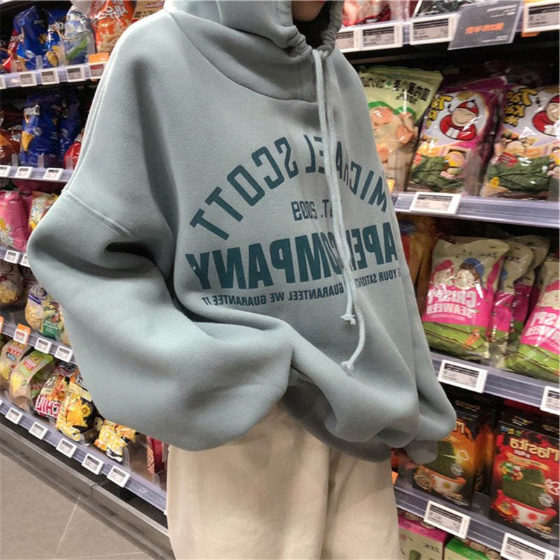 Femme Übergrößen Grafik Kapuzenpullover mit gemütlichem Fleece-Futter Heidi-Mode