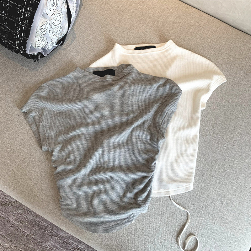 Femme Raffung Rücken Detail T-Shirt Heidi-Mode