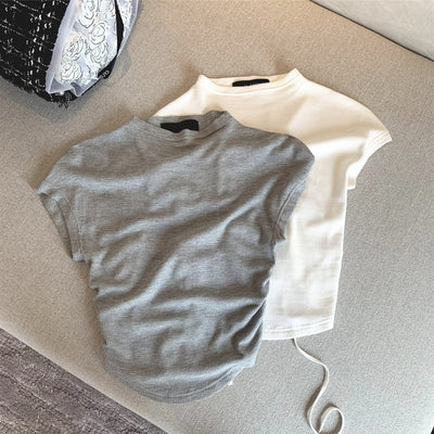 Femme Raffung Rücken Detail T-Shirt Heidi-Mode