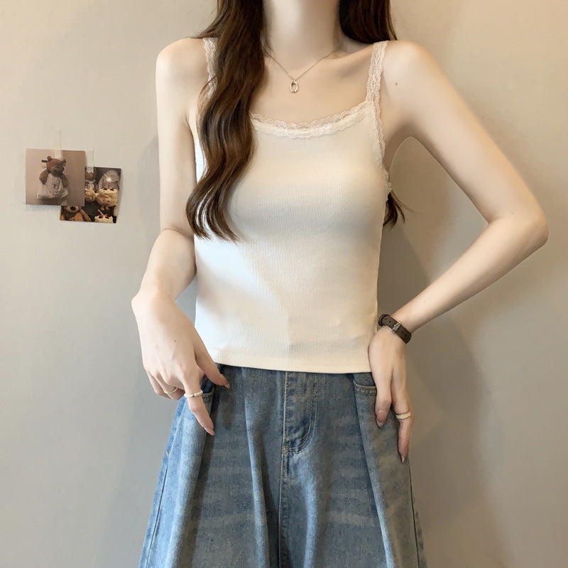 Femme Spitzenbesatz Camisole Top Heidi-Mode