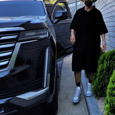 Herren lässiges Oversized T-Shirt mit kurzen Ärmeln Aliams