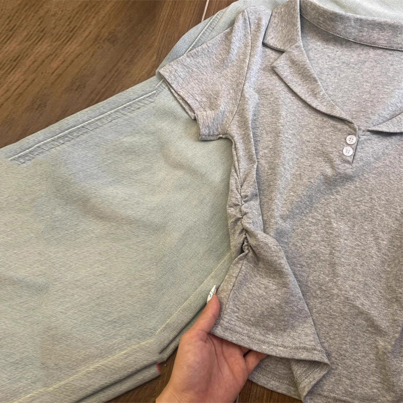 Femme Soft Casual Polohemd mit Knopfdetail Heidi-Mode