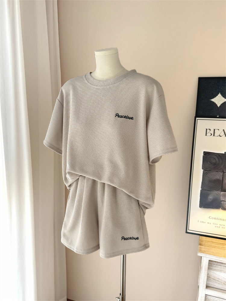 Femme Relaxed Waffle Knit Lounge Set Heidi-Mode