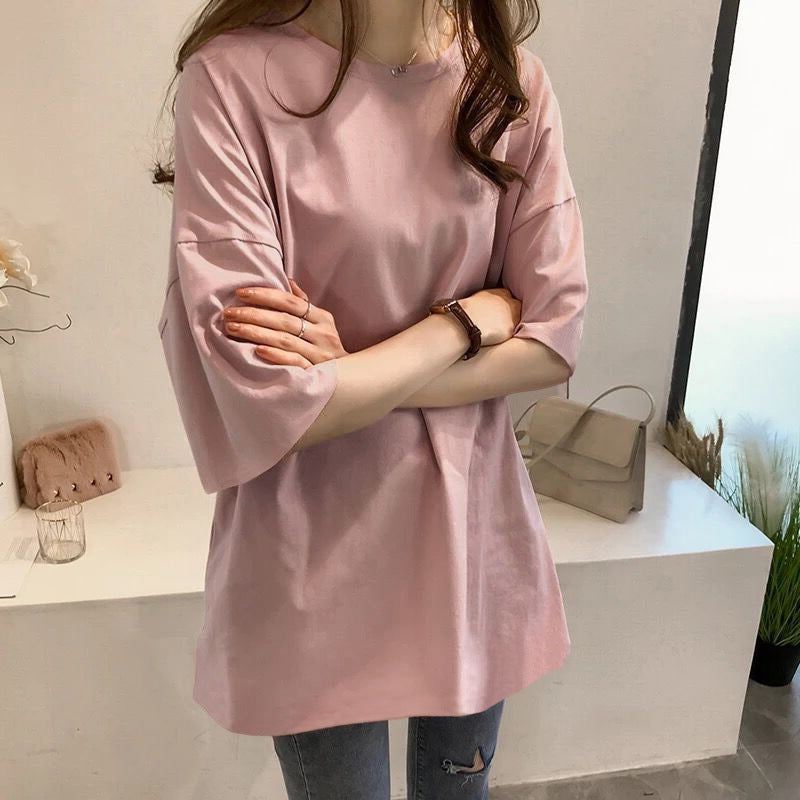 Femme Übergröße Entspannt Fit Lässiges T-Shirt Heidi-Mode