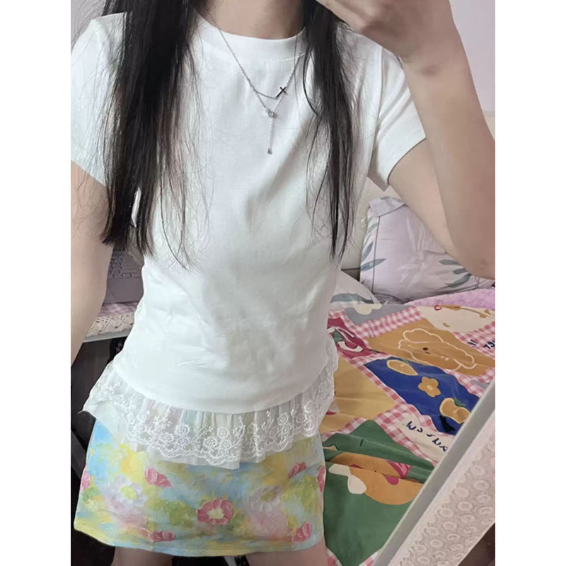 Femme Spitzendetail Freizeitoberteil Heidi-Mode