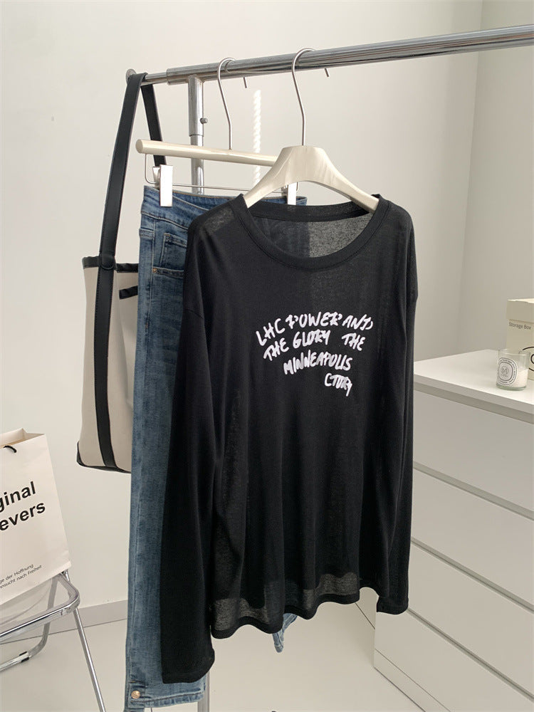 Femme Grafik Langarm-T-Shirt mit verspieltem Druck Heidi-Mode