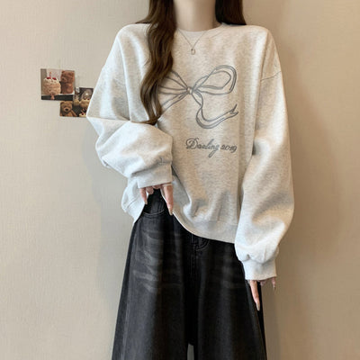 Damen Oversized Bestickter Sweatshirt Heidi-Mode