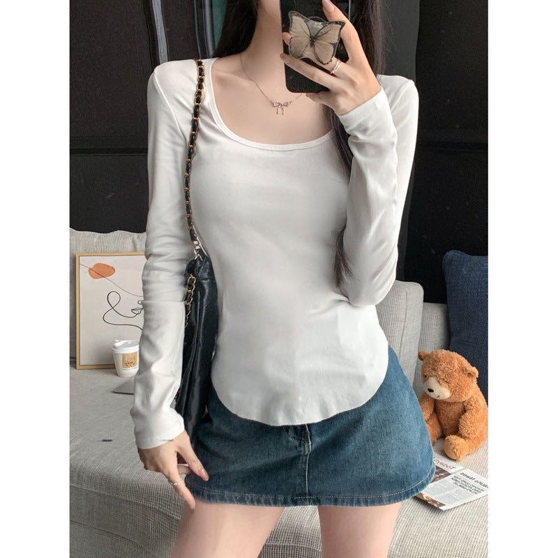 Femme Langarm Rundhals Basic Top Heidi-Mode