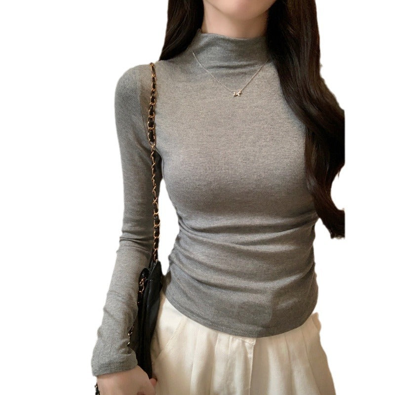 Femme Langarm Mock-Neck Ripp-Top Heidi-Mode