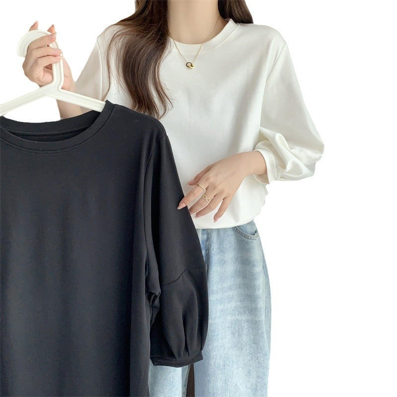 Damen Relaxed Fit Puff Ärmel Sweatshirt Heidi-Mode