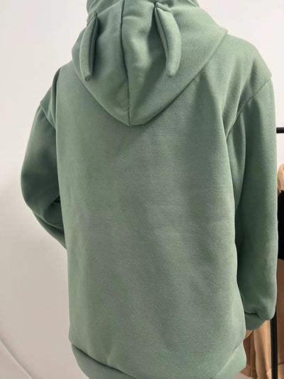 Femme Grafik Zip-Up Hoodie mit einzigartiger Aussage Heidi-Mode