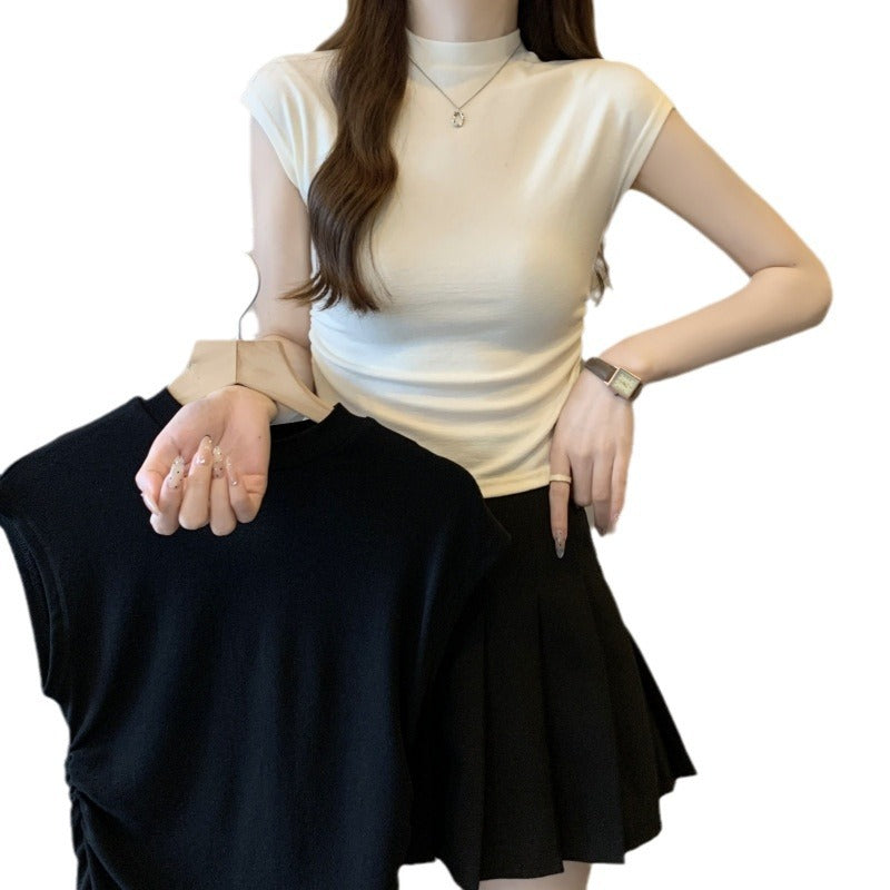 Damen Kurzarm Fitted Top mit Stretchstoff Heidi-Mode