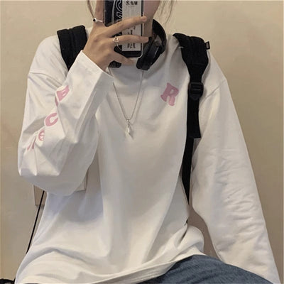 Femme Graphic Langarm-Tee mit Auffälligem Druck Heidi-Mode