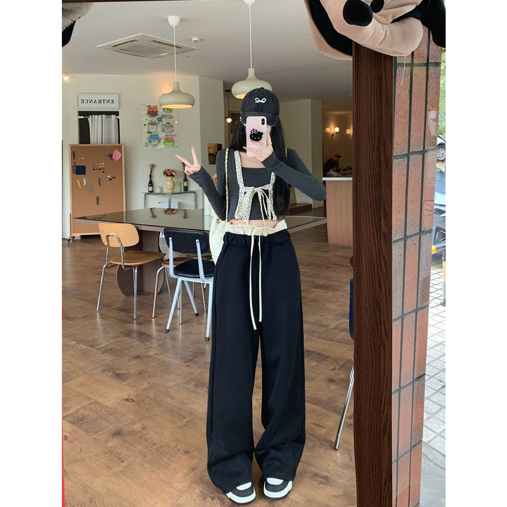 Frauen Entspannte Weite-Bein Lounge-Hosen Heidi-Mode