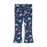 Mädchen Leggings mit verspieltem Einhorn- und Blütenmuster Drune in Gelb