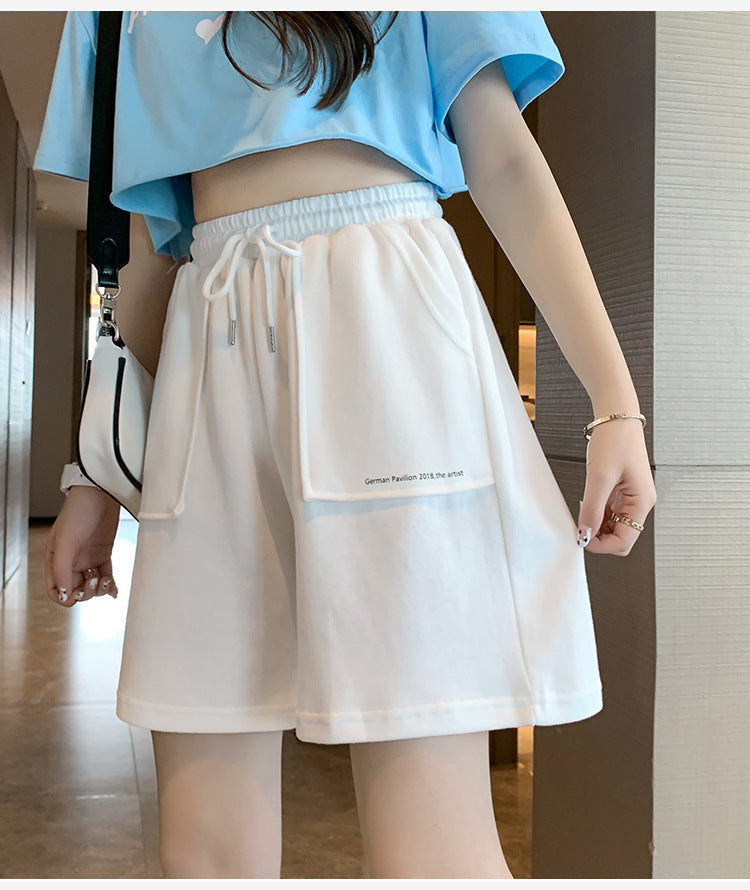 Femme Relaxed Fit Zugband Lounge Shorts mit funktionalen Taschen Heidi-Mode