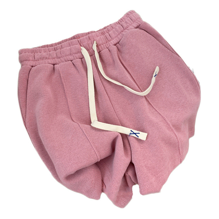 Femme Leichte Fleece Lounge Shorts mit verstellbarem Kordelzug Heidi-Mode