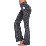 Damen nan ausgestellte Highwaist Yogahose mit seitlicher Handytasche und formendem Komfortbund Drune in Ionen-Grau