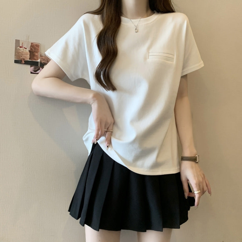 Femme Minimalistische Pocket Tee Heidi-Mode