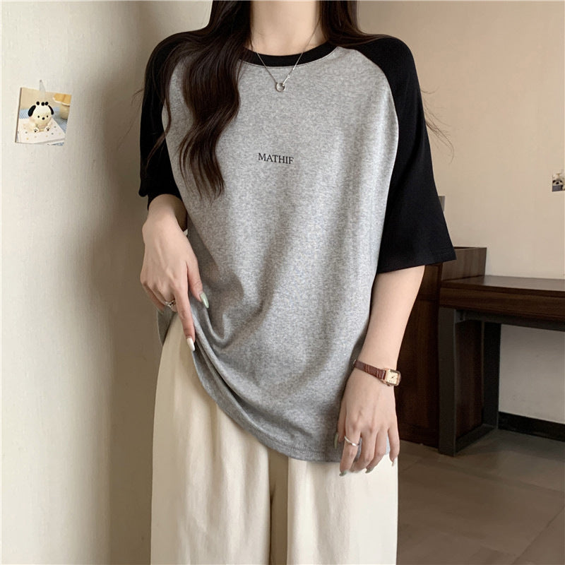 Femme Grafik Raglanärmeln T-Shirt Heidi-Mode