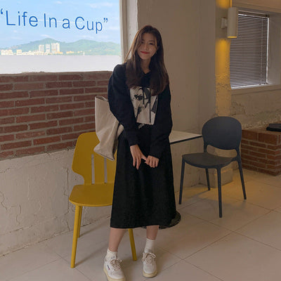 Femme Oversized Grafik Hoodie Kleid Heidi-Mode 1747901325