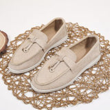 Damen nan bequeme Slip-On Loafer mit dekorativem Quastenbesatz und ergonomischer Gummisohle Drune in Khaki