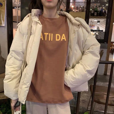 Femme Grafik Übergröße T-Shirt mit Fettem Schriftzug Heidi-Mode