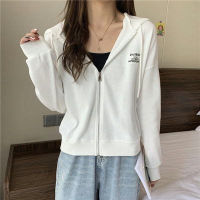 Femme Leichte Zip-Up Hoodie mit verstellbarem Kordelzug Heidi-Mode