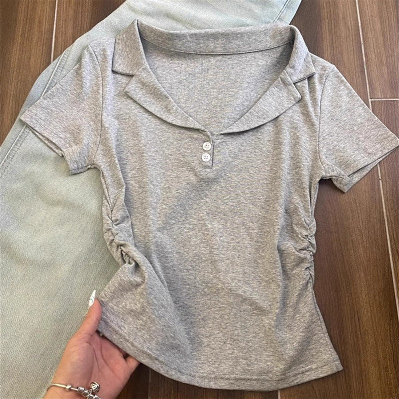 Femme Soft Casual Polohemd mit Knopfdetail Heidi-Mode