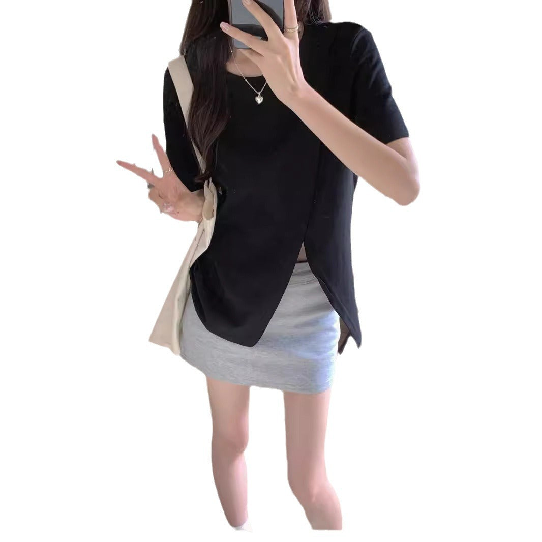 Femme Moderner gespalten Saum Top Heidi-Mode