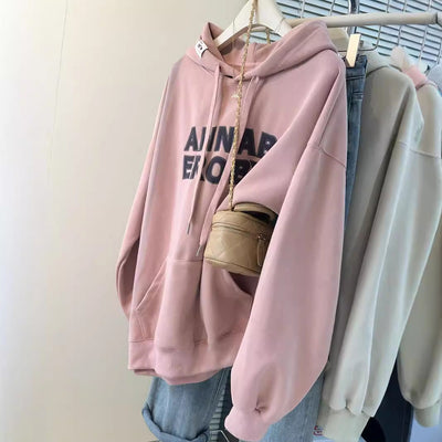 Femme Grafik Hoodie mit verziertem Kordelzug Heidi-Mode