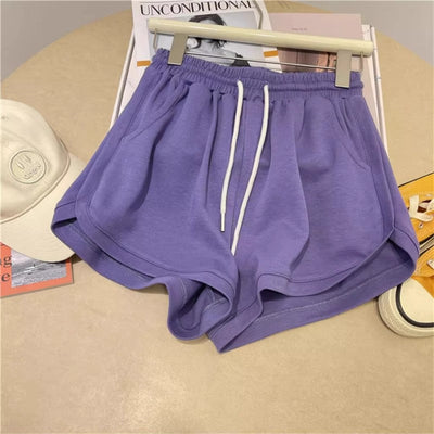 Femme Hoch geschnittene Sportliche Lounge Shorts mit verstellbarem Kordelzug Heidi-Mode