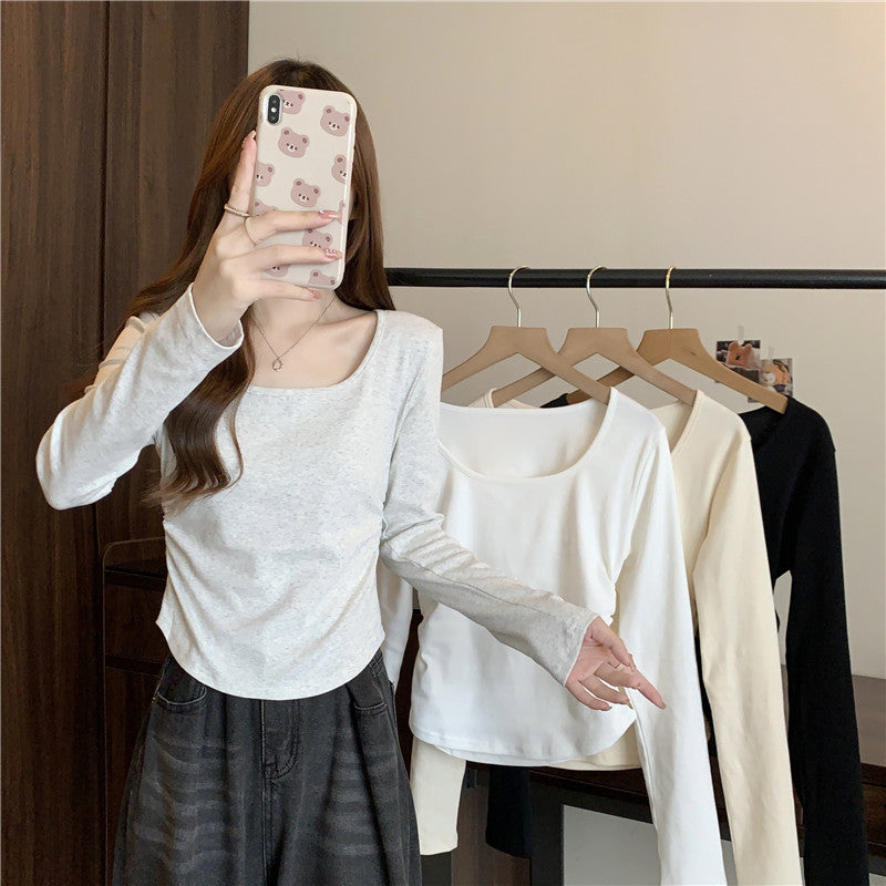 Damen Langarm Enganliegendes Oberteil Heidi-Mode