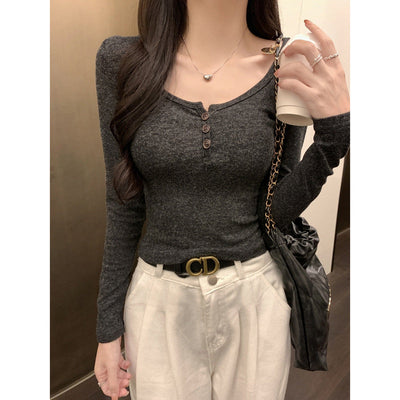 Femme Langarm-Henley-Top Heidi-Mode