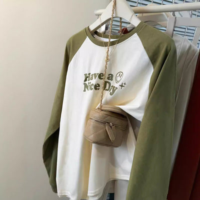 Femme Langarm-Graphic-Tee mit Smile-Design Heidi-Mode