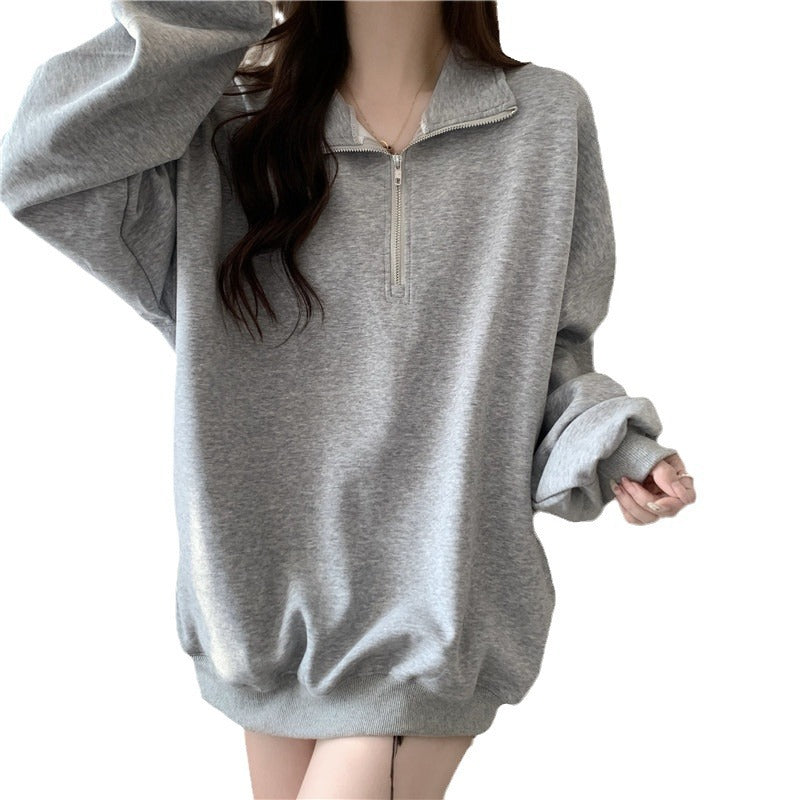 Femme Oversized Zip-Up Fleece Sweatshirt Heidi-Mode