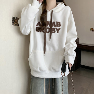 Femme Grafik Entspannt Fit Hoodie mit Känguru-Tasche Heidi-Mode