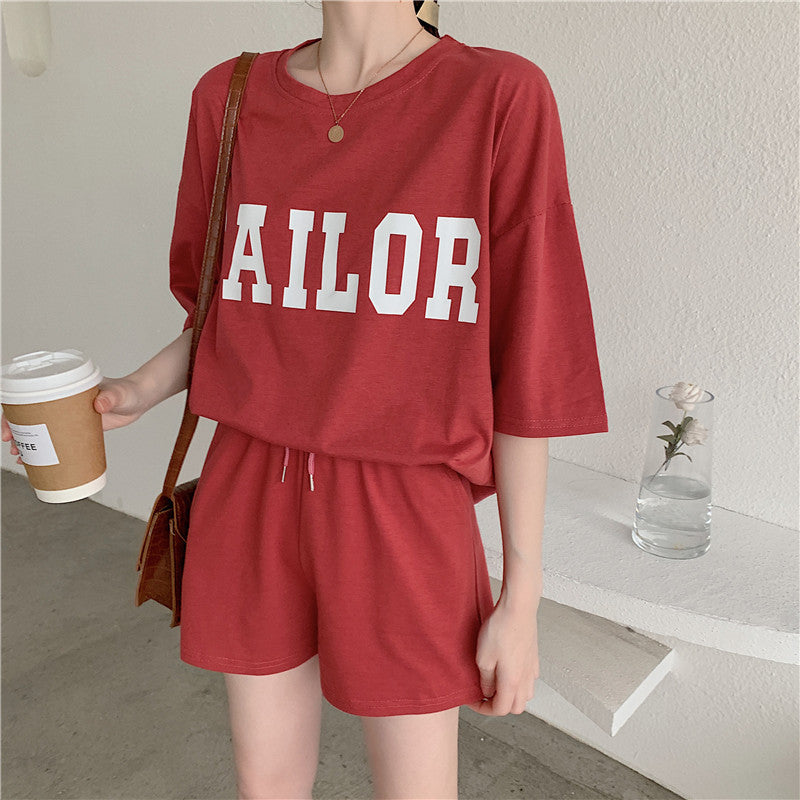 Femme Grafik Druck Entspanntes Fit Loungewear Set Heidi-Mode