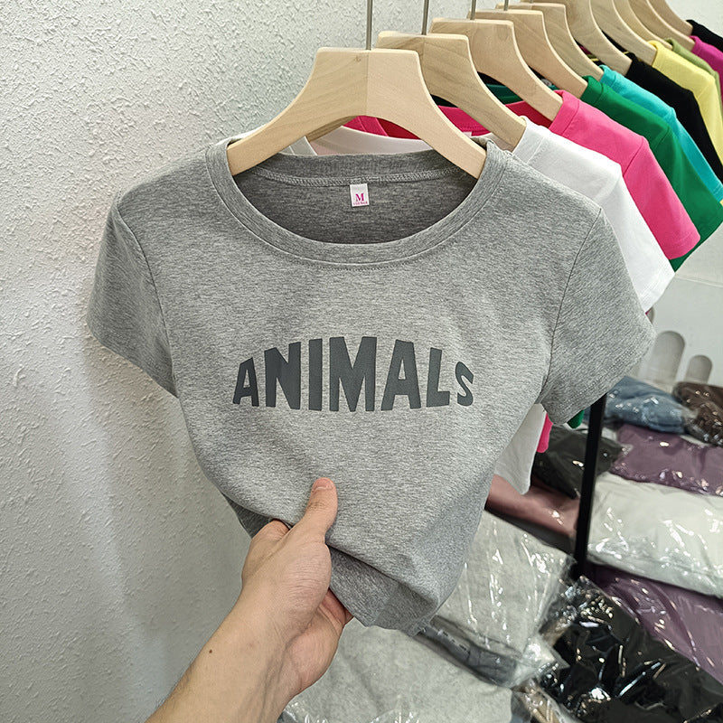 Femme Grafik T-Shirt mit fetter Typografie Heidi-Mode