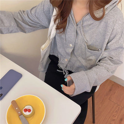 Damen Leichtgewicht Kapuzenpullover mit Kordelzugdetail Heidi-Mode