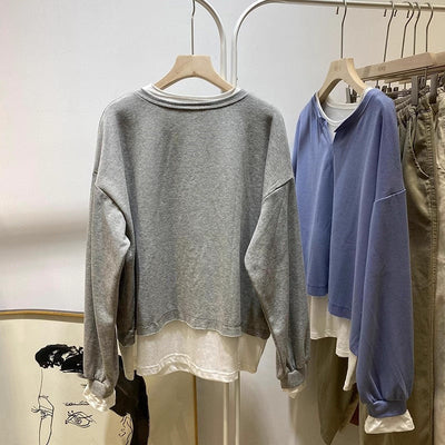 Femme Geschichteter V-Ausschnitt Sweatshirt Heidi-Mode