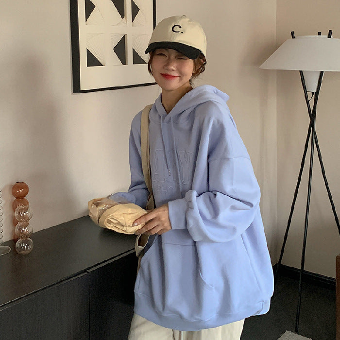 Damen Oversized Grafik Hoodie mit Fronttasche Heidi-Mode