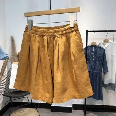 Femme Falten Leinen Shorts Heidi-Mode