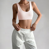 Damen Sport-Bustier mit bequemen breiten Trägern und elastischem Schnitt Drune in Rosa