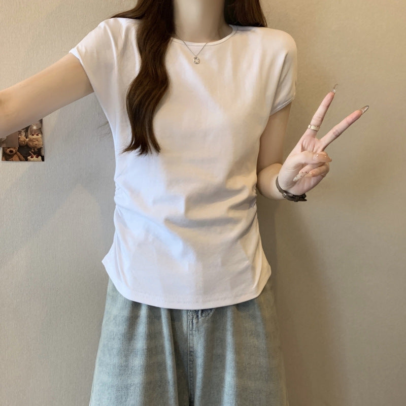 Femme Kurzarm Figurbetont Trendy T-Shirt Heidi-Mode