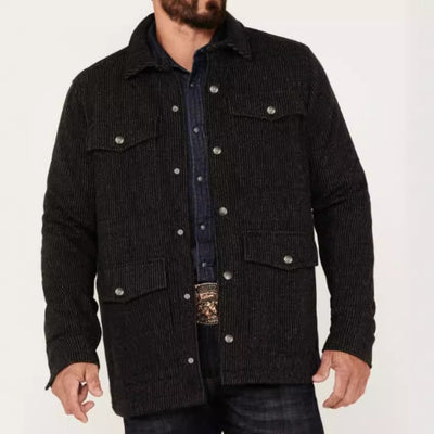 Herren strukturierte Utilityjacke mit praktischen Taschen Aliams