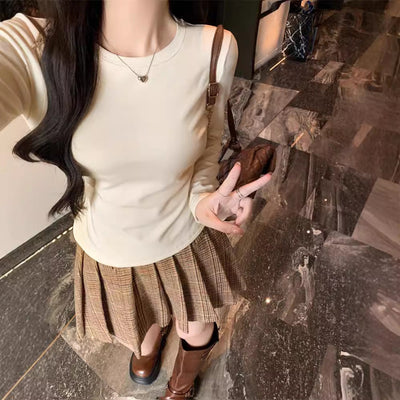 Damen Langarm Basic Layering Top Heidi-Mode